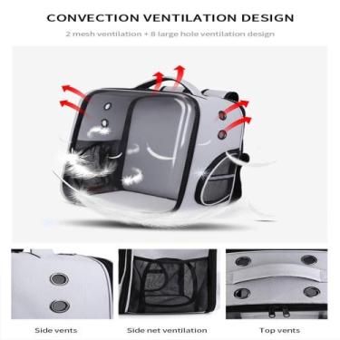 Imagem de Mochila pet bolsa transporte cao gato cachorro astronauta transparente