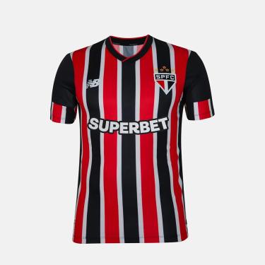 Imagem de Camisa Masculina NB Away SPFC 2024 Torcedor C/P, Masculino, Vermelho/Branco/Preto, P