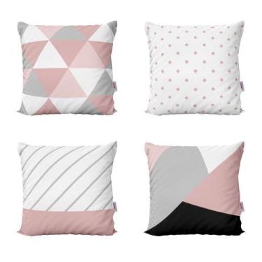 Imagem de Almofadas Rosa E Cinza Decorativas Para Quarto 40X40 - Novadecora