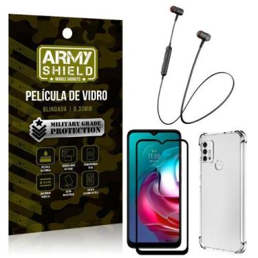 Imagem de Fone Bluetooth Hs615 Moto G30+Capinha Anti Shock+Película 3D - Armyshi