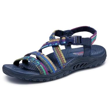 Imagem de Skechers Women's Reggae-Sew Me-Boho Woven Strappy Slingback Sandal