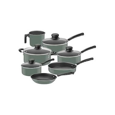 Imagem de Jogo de Panelas Tramontina Versalhes AA Peças Antiaderente Starflon Tampas de Vidro Verde