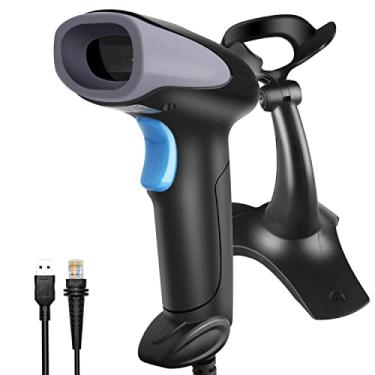 Imagem de Sumicor Scanner de código de barras USB 2D com suporte, leitor de código de barras QR 1D 2D portátil compatível com pagamento móvel, digitalização de tela de laptop, scanner de código de barras com