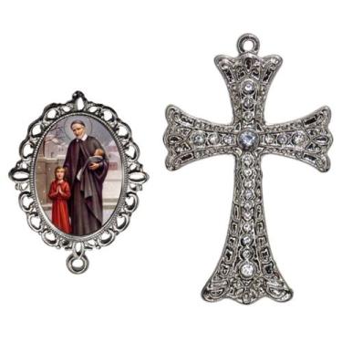 Imagem de Crucifixo Para Terço de Noiva Relicario São Vicente de Paula Peças par