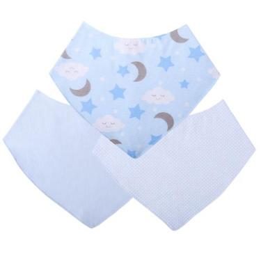 Imagem de Bandana Babador Bebê Menino Com Botão de Pressão Céu Azul - Bebê Feliz
