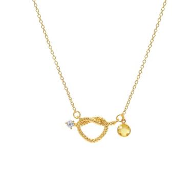 Imagem de KONPJE Colar de nó de pedra do mês de nascimento feminino delicado ouro esmeralda colar personalizado zircônia cúbica pingente amor colares aniversário formatura joia presente, Medium, Cobre, Sem