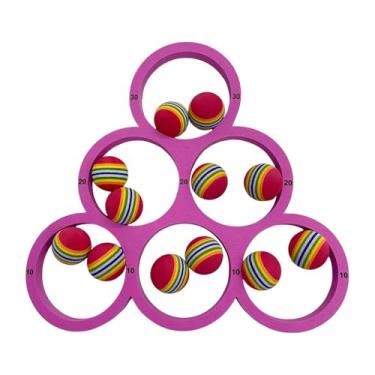 Imagem de MERIGLARE Jogo de arremesso de piscina, boia de espuma EVA, fácil instalação, brinquedos leves, jogo de piscina para diversão em família no verão, festa, Rosa Vermelha