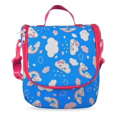 Imagem de Lancheira Térmica Chuva de Amor Azul Frasqueira Feminina - Vou Leve