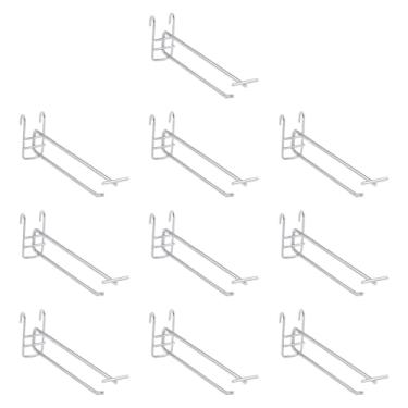 Imagem de Ioensy 10x Ganchos de Parede de Grade Organizadores de Parede Armazenamento de Metal Exibição de Roupas Painel de Grade de Ganchos para Supermercado Exibição, 20cm