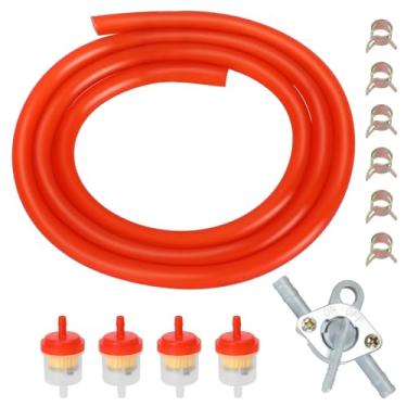 Imagem de XIKOBY Linha de combustível a gás de 3,28 pés 3/16 polegadas compatível com refrigerador Tao tao Tao 125cc 110cc Apollo GY6 CRF50 XR50 50cc 90cc motocicleta Pit Dirt Bike ATV Go Kart peças com válvula