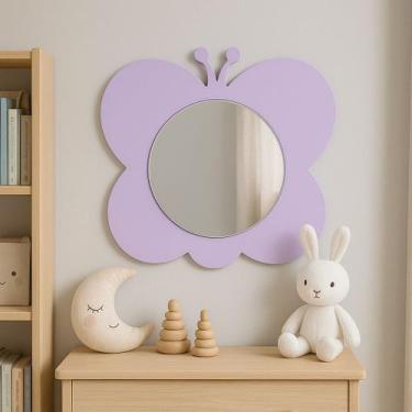 Imagem de Espelho Infantil Montessoriano Quadro Borboleta - PAPEL E PAREDE ADESI