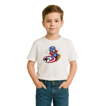 Imagem de Camiseta Infantil Super Mario Capitao América 100% Algodao - Delite, B