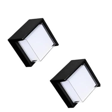 Imagem de KIT 2 Arandela Mini Iglu Quadrada Preta IP65 Luz Branco Quente 3000K 7W Design Moderno Para Ambiente Externos, Muros, Paredes.