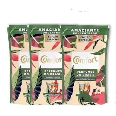 Imagem de Comfort Amaciante Concentrado Perfumes do Brasil, Edição Especial, Óleo de Argan, 810ml, kit com 3