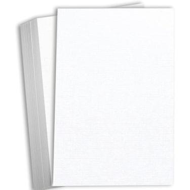 Imagem de Hamilco Cartolina texturizada de linho branco, papel grosso, tamanho legal, 21 x 35 cm, cartolina 36 kg, embalagem com 25