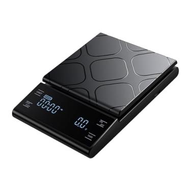 Imagem de ＫＬＫＣＭＳ Balança de café com display digital e cronômetro para grãos, 5 kg 0,1 g