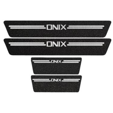 Imagem de Kit Soleira Protetora Porta Premium Aço Escovado PVC - Onix - Jhow Ade