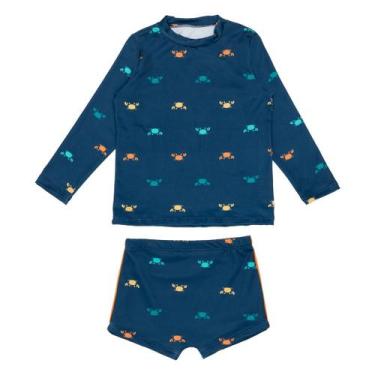 Imagem de Conjunto Infantil Praia Menino Camisa Sunga Proteção Solar - Fofotinho