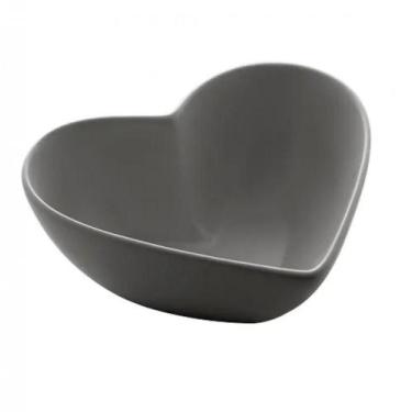 Imagem de Bowl Petisqueira Coração de Ceramica Heart Cinza 18cm - Lyor