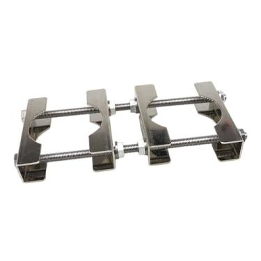 Imagem de Generic Braçadeira de mastro de antena dupla, suporte de ferro com parafusos, braçadeira de tubo, suporte de fixação para guarda-chuva, TV, presunto, poste de