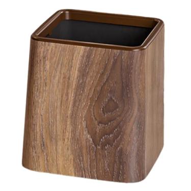 Imagem de AFXGUSD Mini Lata de Lixo com Textura de Madeira para Cozinha E Banheiro