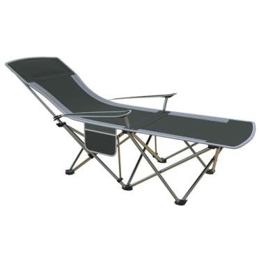 Imagem de ARMOR CASTLE Cadeira reclinável de praia dobrável para adultos – Cadeira de acampamento resistente de 136 kg com encosto ajustável e apoio para os pés, espreguiçadeira portátil ao ar livre para