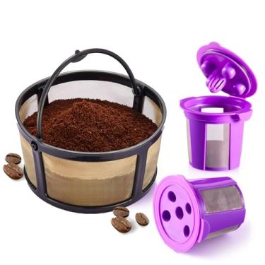 Imagem de Cesta reutilizável de filtro de café de malha para cafeteira Keurig K Duo (2ª geração) e Keurig K-Duo Essentials, com 2 cápsulas recarregáveis K da PureHQ – Filtro de substituição para jarra dourada