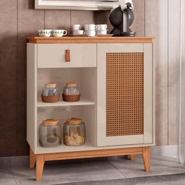 Imagem de Aparador Cantinho Do Café Célia Efeito Palha Off White Noce