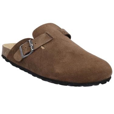 Imagem de CMP Pantufas masculinas de camurça NAVARRO – Sapatos de camurça premium estilo italiano para uso interno/externo – Palmilha anatômica de cortiça, suporte de arco e sola de EVA – Feito na Europa, Terra