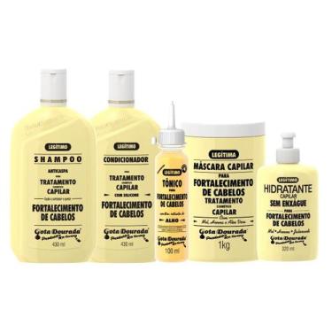Imagem de Kit shamp. cond. masc. 1kg creme s/ enxague tonico fortalecimento para