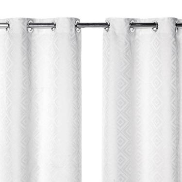 Imagem de Cortina Atenas 2,70 X 1,60 Renda Jacquard Sala Quarto Branco - Mercado