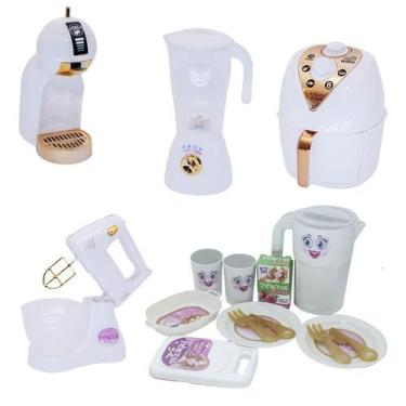 Imagem de Kit Cozinha Cafeteira Menina Batedeira Jantar Air Fryer 16Pç - Altimar