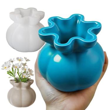 Imagem de Wehous Molde exclusivo de resina para vaso da sorte, recipiente de armazenamento irregular da sorte, molde de silicone para vaso de flores de silicone para resina epóxi, cimento concreto, artesanato