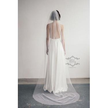 Imagem de Véu De Noiva 2,5 Metros 1 Camada Branco Mantilha Longo V18 - Milly - O