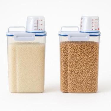 Imagem de Kit Pote Hermético com Copo Medidor Bico Dosador Cozinha Lavanderia Mu