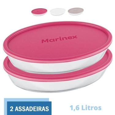 Imagem de Assadeira de Vidro Temperado Com Tampa 1,6L Marinex - 2 Un - NADIR FIG