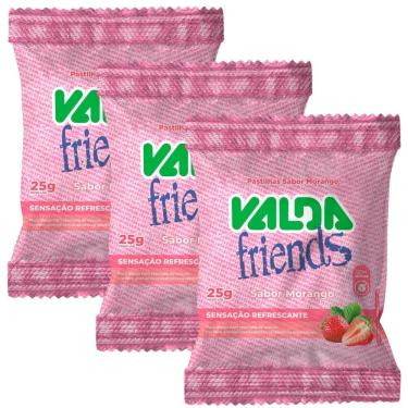 Imagem de Kit 3 Pastilhas Valda Friends Sabor Morango 25g
