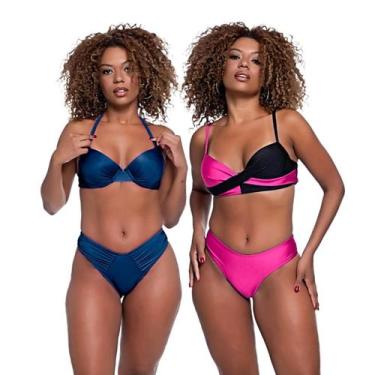 Imagem de Kit Biquínis Feminino Com Bojo Levanta Busto Asa Delta - HYPE MODAS, K