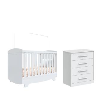 Imagem de Berço Cris Americano e Cômoda Gaveteiro Moveis Peroba MDF
