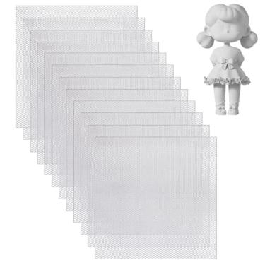 Imagem de OLYCRAFT 12 peças de malha de arame de alumínio 24 x 24 cm para esculpir argila artesanato tela de janela de metal folha de rede pequena folha de rede de alumínio para artes artesanato metal projetos