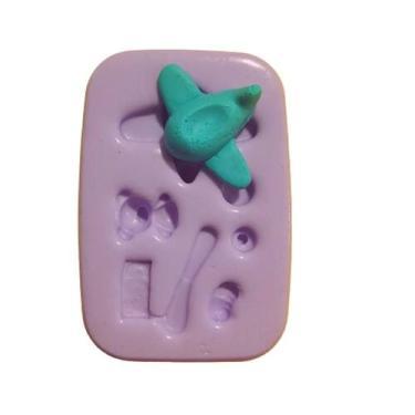 Imagem de Molde de silicone avião urso confeitaria biscuit f939 - CM