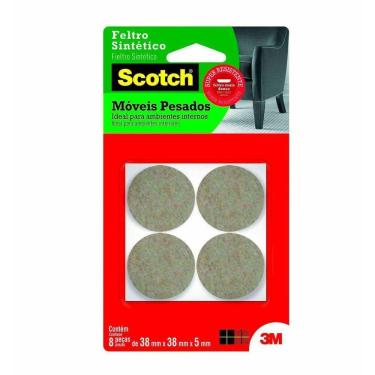 Imagem de Feltro Sintético Móveis Pesados 3M Redondo Marrom Pequeno