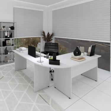 Imagem de Mesa L Diretor Escritório 1,20m x 1,20m Pé Painel F5 Office - F5 Offic