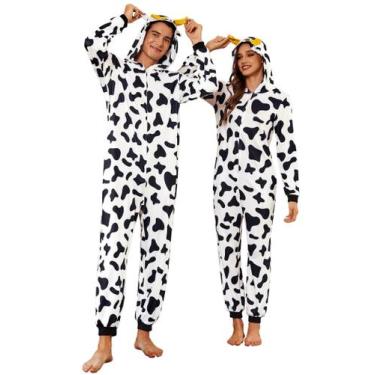 Imagem de Pijama Ekouaer Christmas Matching, macacão para casais