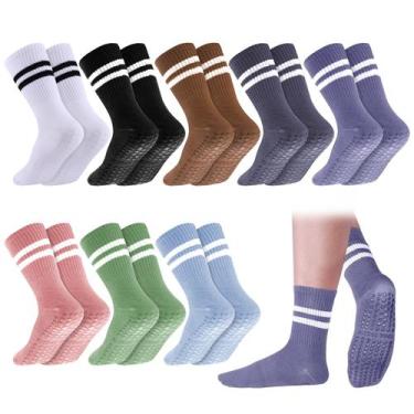 Imagem de Meias de Pilates antiderrapantes, 24 pares, alça de algodão e silicone