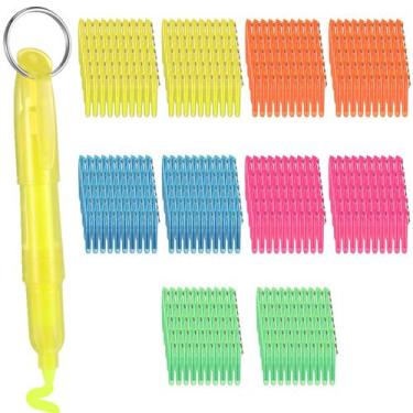 Imagem de Mini Highlighters Kosiz, 200 unidades de cores variadas com chaveiro