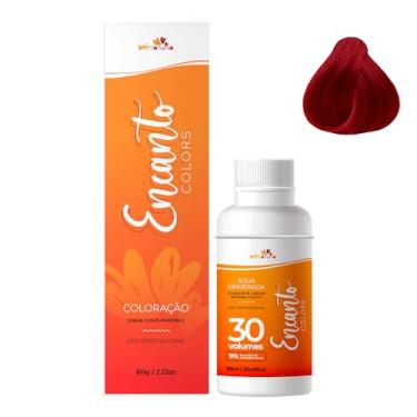 Imagem de Beleza Ruiva – Kit Encanto Colors 7.66 Louro Médio Vermelho Intenso + Água Oxigenada 30vol 9% | Ruivo Cereja Vibrante com D-Pantenol, Óleo de Coco e Manteiga de Karité