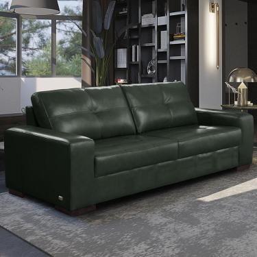 Imagem de Sofá Decorativo 2 Lugares Turim 200cm Couro Verde G58 - Gran Belo