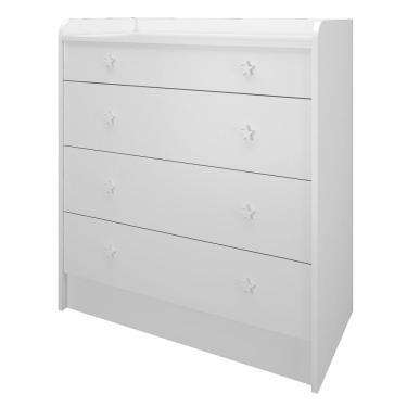 Imagem de Cômoda Infantil Trocador 4 Gavetas Branco