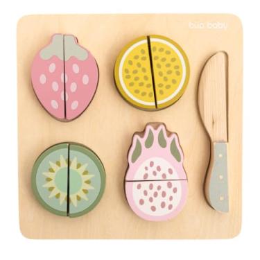 Imagem de Brinquedo De Madeira Kit Frutas Com Corte Büp Baby